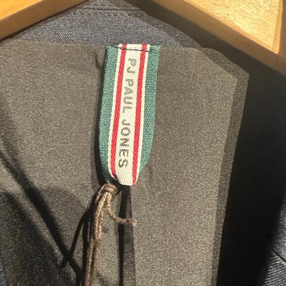 NWT PJ Paul Jones Size Large Blazer Sportcoat Black Pocket Square Office Work - Picture 13 of 15